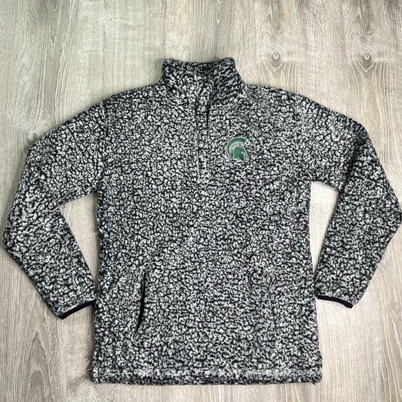 Michigan State Spartans Sherpa 1/4 zip Sweater - Picture 1 of 11